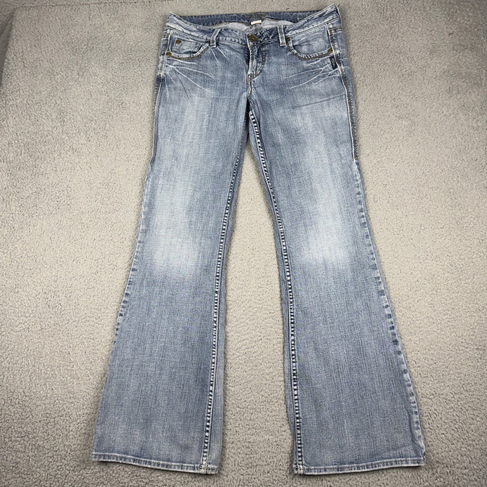 Silver Jeans Women 31x33 Light Blue Eden Flare Low Rise Blue Denim